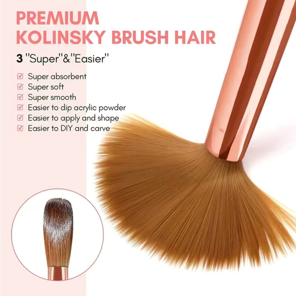 3PC Acrylic Nail Brush Set